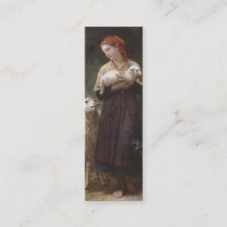 Newborn Lamb Bookmark av William Bouguereau Mini Visitkort