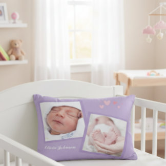 Newborn Photo Collage Throw Pillow Prydnadskudde
