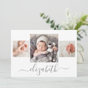Newborn Photo Collage Tillkännagivande för födelse