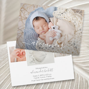 Newborn Photo Collage Tillkännagivande för födelse