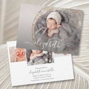 Newborn Photo Collage Tillkännagivande för födelse