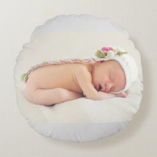 NEWBORN SLEEPING BABY PILLOW RUND KUDDE (Framsidan)