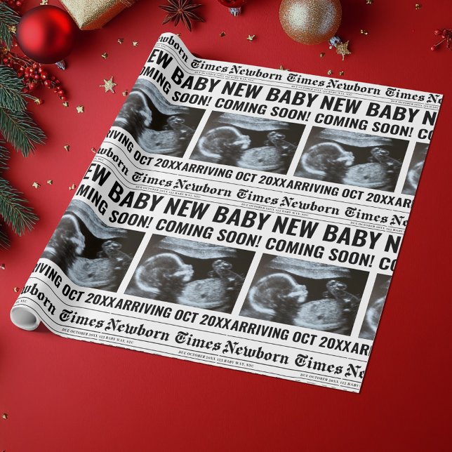 Newborn Times Newspaper Baby Photo Personalized Presentpapper (Skapare uppladdad)
