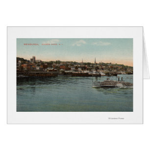 Newburgh NY - strand beskådar av Hudson River Hälsningskort