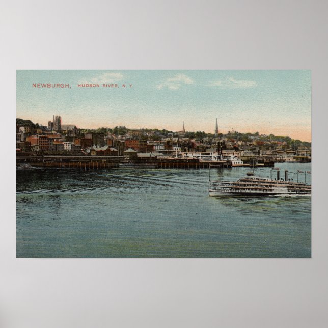 Newburgh, NY - Waterfront view of Hudson River Poster (Framsidan)