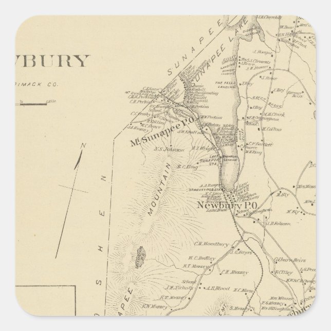 Newbury Fyrkantigt Klistermärke (Framsida)