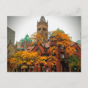 Newbury Street Boston Massachusetts Postcard Helg Vykort