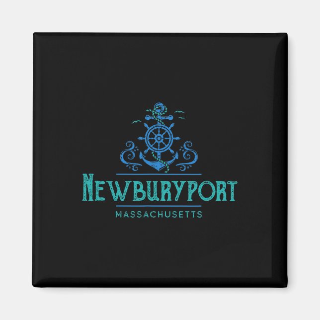 Newburyport Massachusetts Nautilus Design  Magnet (Framsidan)