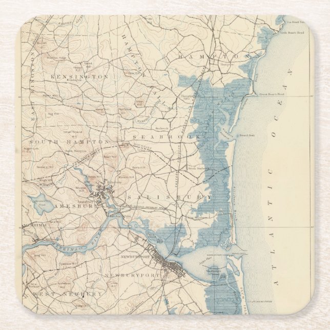 Newburyport Massachusetts Underlägg Papper Kvadrat (Framsidan)