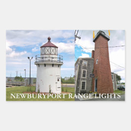 Newburyport Range Ljus, Massachusetts Stickers Rektangulärt Klistermärke