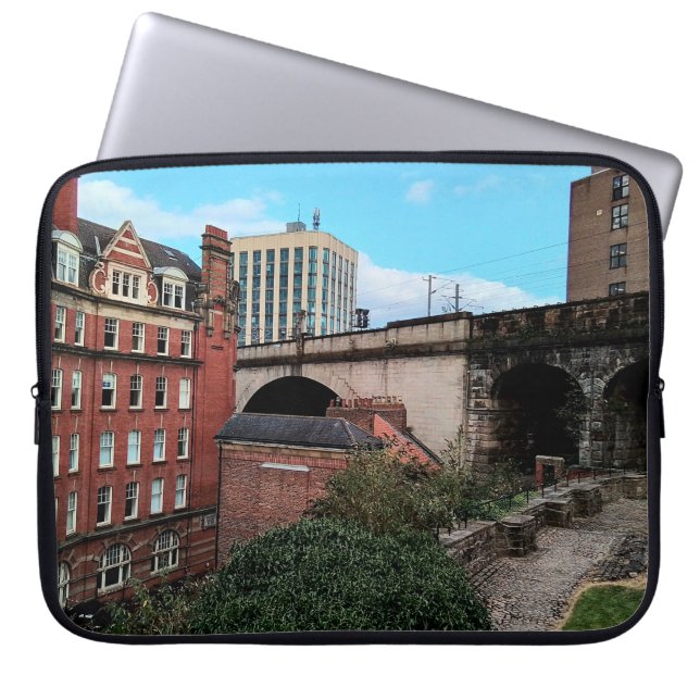 Newcastle byggnad laptop fodral (Framsidan)