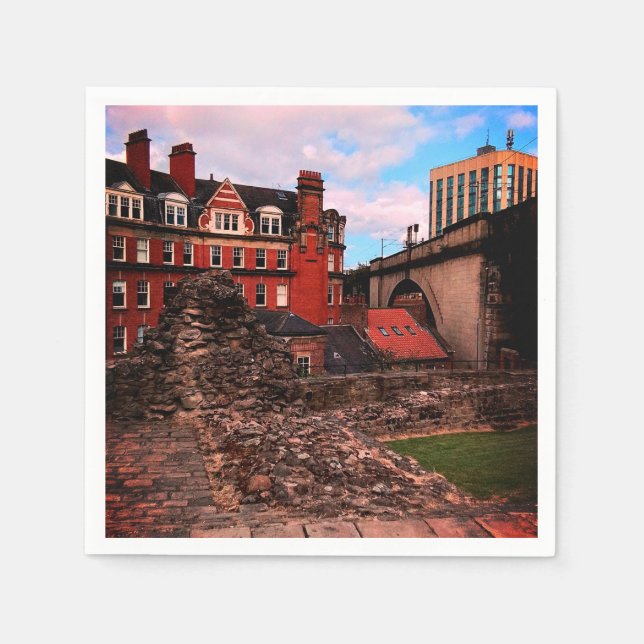 Newcastle byggnad pappersservett (Framsidan)