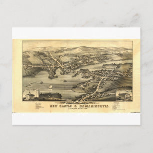 Newcastle & Damariscotta, Maine 1878 Vykort
