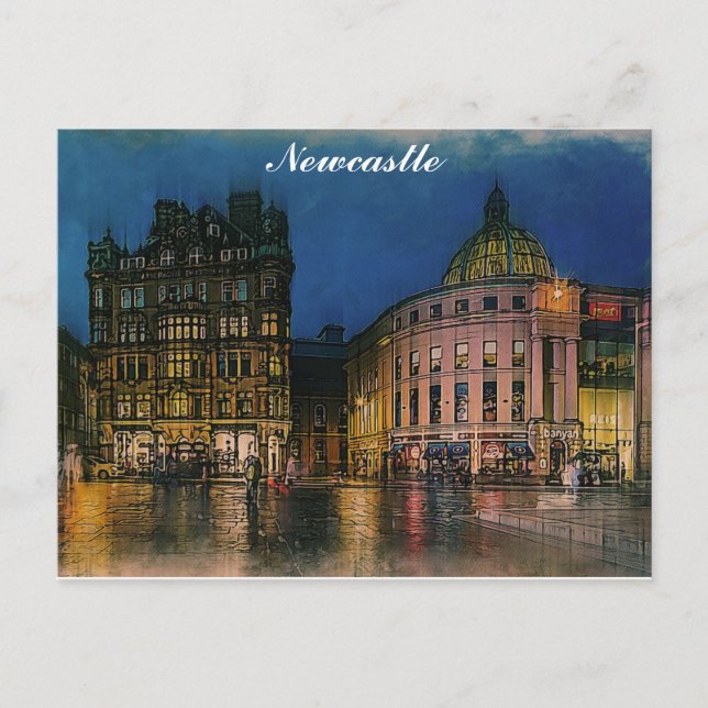 Newcastle England Konstnärlig Vykort (Framsida)