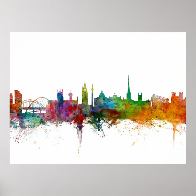 Newcastle England Skyline Poster (Framsidan)