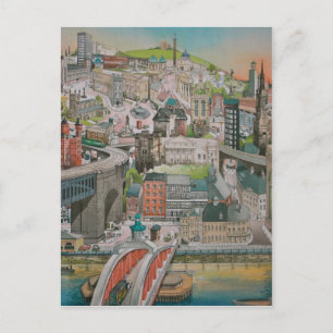 Newcastle on Tyne genom Years Post Card Vykort