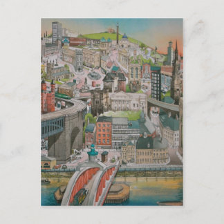 Newcastle on Tyne genom Years Post Card Vykort