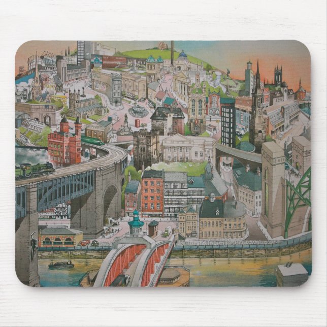 Newcastle på Tyne till och med åren Mousepad Musmatta (Framsidan)