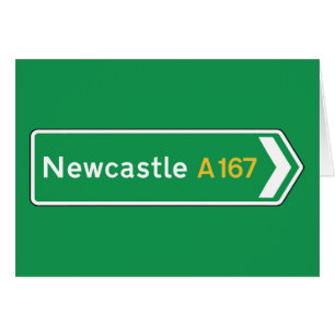 Newcastle UK vägmärke Hälsningskort