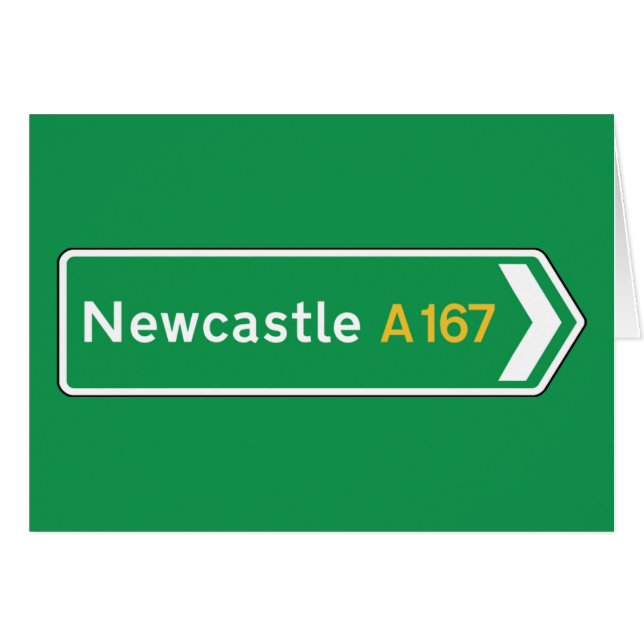 Newcastle UK vägmärke Hälsningskort (Framsidan Horizontal)