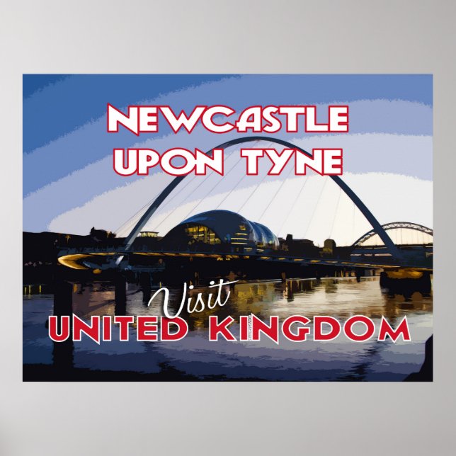 Newcastle upon Tyne, besök Storbritannien.. Poster (Framsidan)