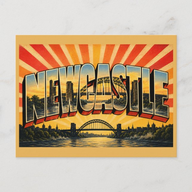 Newcastle upon Tyne England Riverside Bridge  Vykort (Framsida)