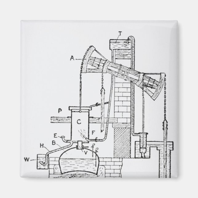 Newcomens atmosfärmotor magnet (Framsidan)