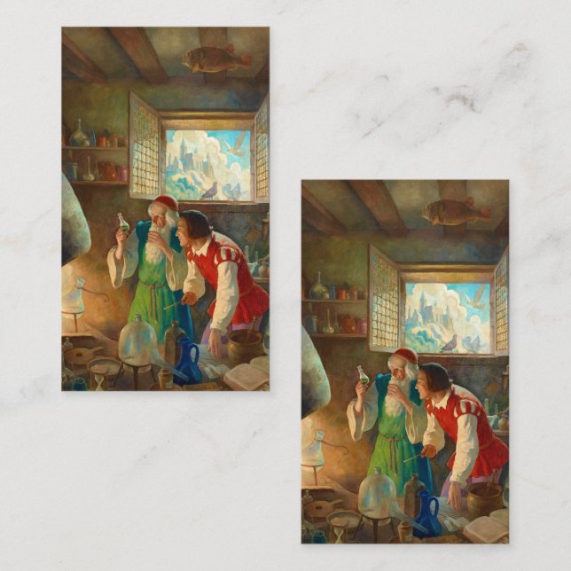 Newell Convers Wyeth Alchemist Visitkort (Fram/baksida)