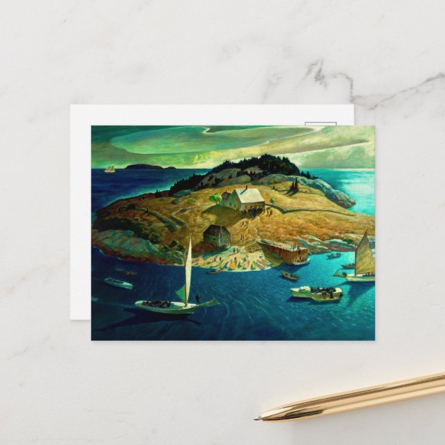 Newell Convers Wyeth Helg Vykort (Fram/Back In Situ)