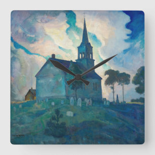 Newell Convers Wyeth Ridge Church Fyrkantig Klocka