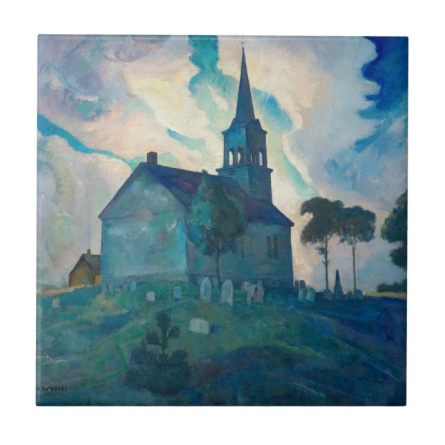 Newell Convers Wyeth Ridge Church Kakelplatta (Framsidan)