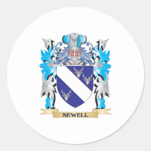 Newell vapensköld - familjvapensköld runt klistermärke