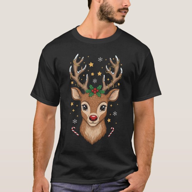 Newest Tshirt Majestic Buck Reindeer Christmas Hyp T Shirt (Framsida)