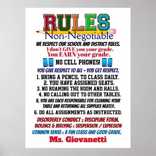 Newest  Version School Teacher's Poster (Framsidan)