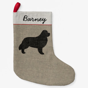 Newf för Newfoundland hundSilhouette personlig Liten Julstrumpa