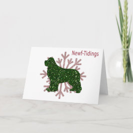 Newf-Tidings Glitter Kort
