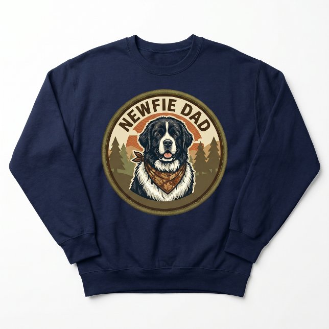 Newfie Dad Crewneck Newfoundlandshund Present Vint Lång Ärmad Tröja (Skapare uppladdad)