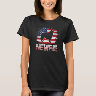 Newfie Hund USA flagga Newfoundland 1 T Shirt