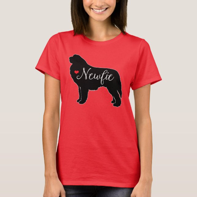 Newfie Kärlek Newfoundland Hund T-Shirt (Framsida)