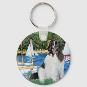 Newfie Landseer 3 - Segelbåtar Nyckelring