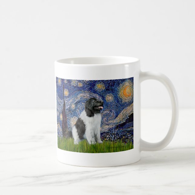 Newfie Landseer - Starry Night Kaffemugg (Höger)