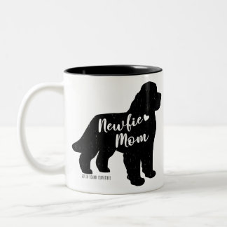 Newfie Mamma, Newfoundland Hund Silhouette Två-Tonad Mugg