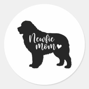 Newfie Mamma - Newfoundland Mamma - Newfie Hund Ma Runt Klistermärke