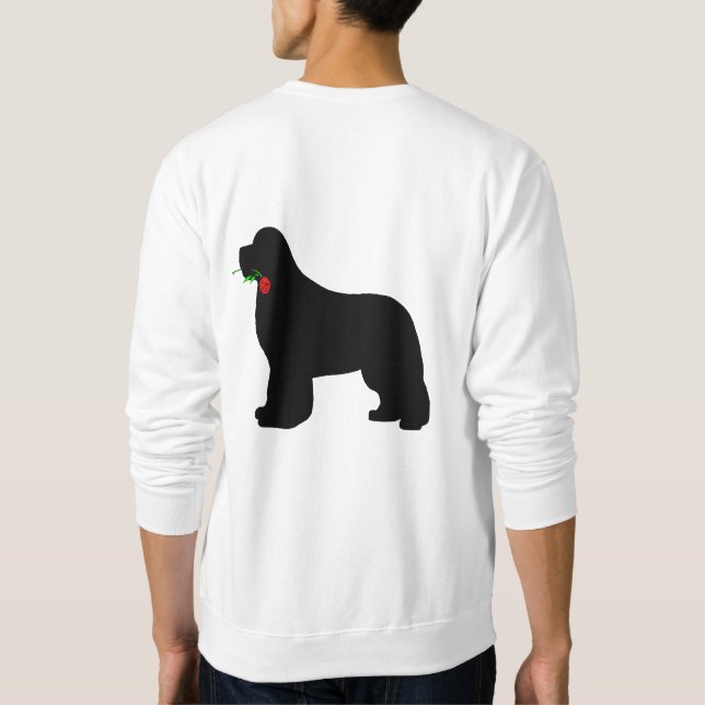 Newfie med ros rosashirt långärmad tröja (Baksida)