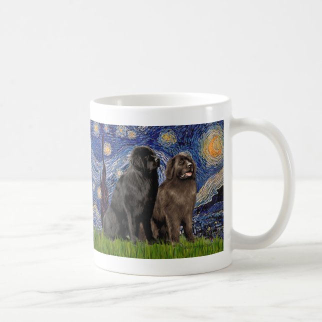 Newfiepar - Stjärnklar natt Kaffemugg (Höger)