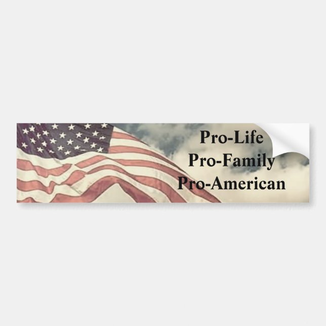newflag2 Pro-LifePro-FamilyPro-Amerikan Bildekal (Framsidan)