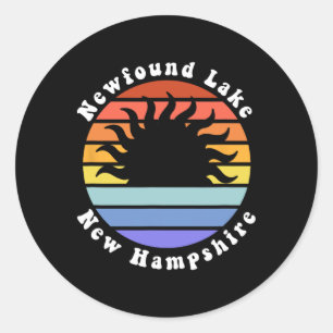 Newfound Lake New Hampshire Soluppgång Familje Sem Runt Klistermärke