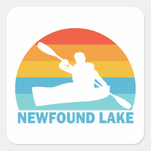 Newfound Sjö New Hampshire Kayak Fyrkantigt Klistermärke