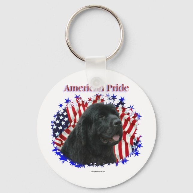 Newfoundland American Pride Keychain Nyckelring (Framsida)