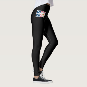 Newfoundland and Labrador Flagga Black Leggings